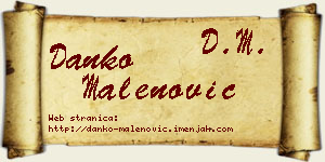 Danko Malenović vizit kartica